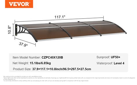 Amazon Vevor Window Door Awning Canopy X Upf