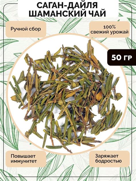 Саган Дайля чай 50 гр, трава ручного сбора из заповедника, Рододендрон ...