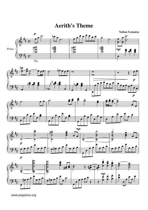 Final Fantasy VII Aerith s Theme Sheet Music pdf エアリスのテーマ 楽譜 Free