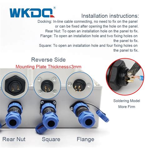 China Threaded Sp Series Waterproof Connector Wk21 Docking Circular Pin