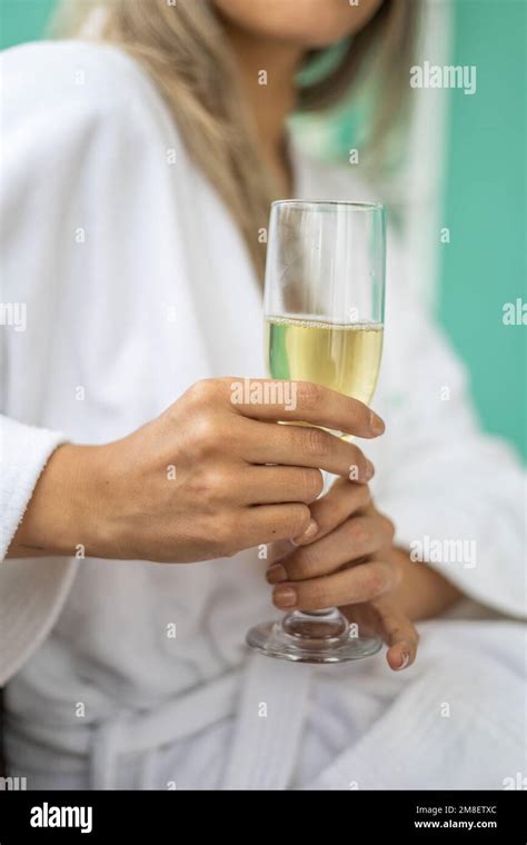 Hand Holding A Glass Goblet With A Champagne Drink Celebration And