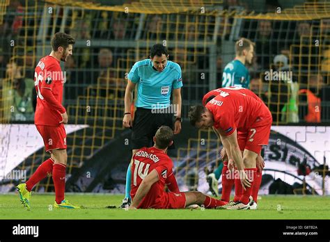 Soccer Football Westfalenstadion 1st Full Length Injury Hi Res Stock