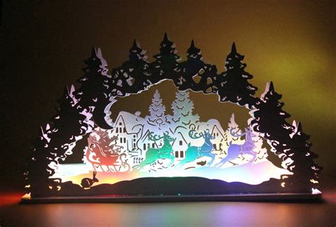 3d Puzzle Lasercut Cut Christmas Ornaments Lamp Night Scene Wooden