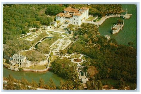 1960 Aerial Fabulous Vizcaya James Deering Biscayne Bay Mansion Florida ...