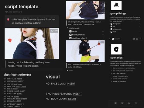 Notion Script Template Kpop Shifting Amino