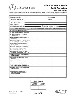 Forklift Operator Evaluation Form Pdf Fill Online Printable