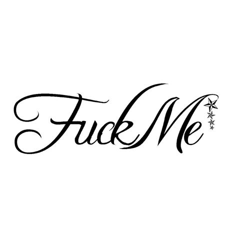 X Inches Fuck Me Letters Temporary Tattoo Vixen Fetish Etsy