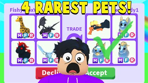 We Traded The Rarest Pets In Adopt Me Challenge Youtube