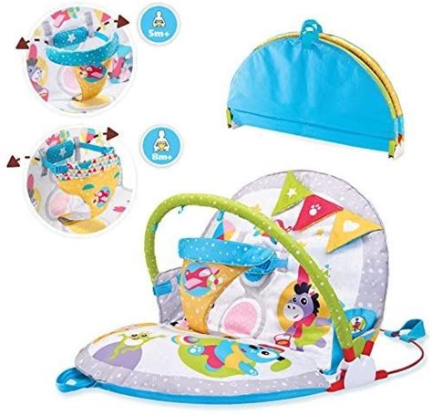 Yookidoo Baby Play Gym Lay To Sit Up Play Mat 3 In 1 Infant Activity