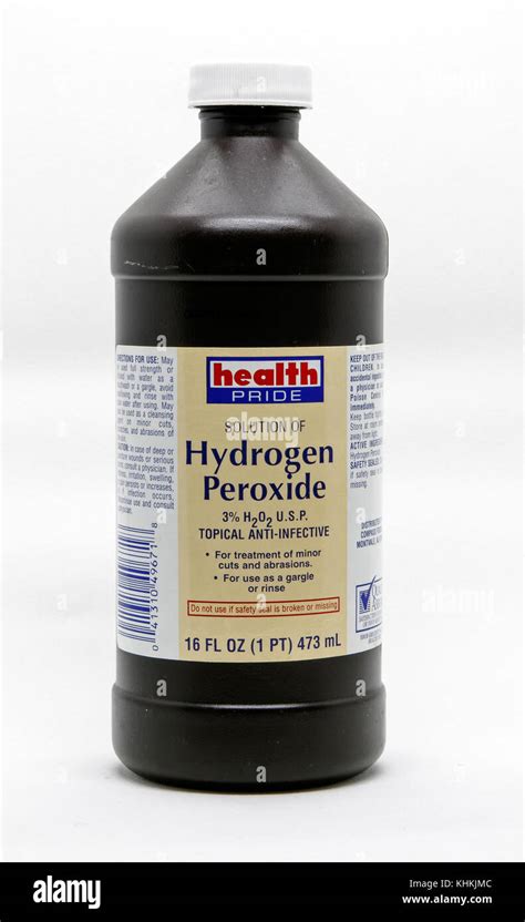 Bottle Of Hydrogen Peroxide Against White Background Stock Photo Alamy