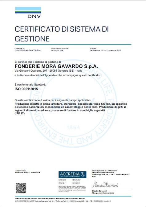 Certificazioni Cast Iron Foundry