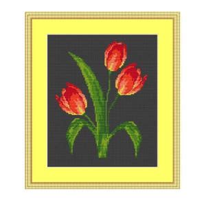 Tulips Cross Stich Pattern Flower Pattern Counted Cross Etsy