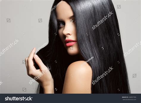 Hair Beautiful Brunette Girl Healthy Long Stock Photo Shutterstock