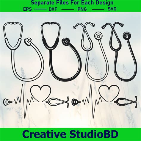 Stethoscope Svg Bundle Nursing Svg Stethoscope Icon Svg Stethoscope