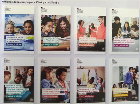 Affiches de la campagne de l'Education Nationale ''C'est ça la laïcité