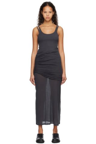 Subtle Le Nguyen Gray Asymmetric Maxi Dress SSENSE