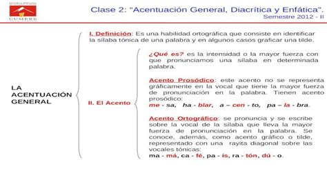 La AcentuaciÓn General I Definición Es Una Habilidad Ortográfica Que