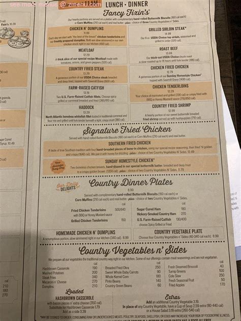 Menu At Cracker Barrel Old Country Store Rocklin