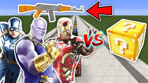 S Lahli Avengers S Per Kahramanlar Vs Ans Bloklari Parkuru Minecraft