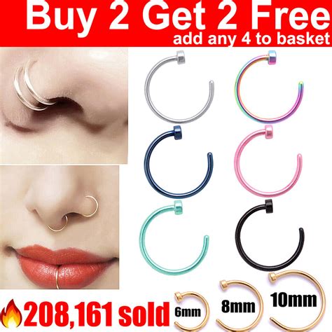 Nose Ring Surgical Steel Fake Nose Rings Hoop Lip Nose Rings Small Thin