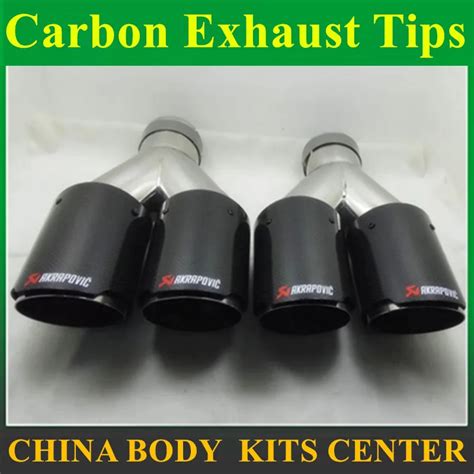 1PCS Dual AKRAPOVIC Carbon Fiber Stainless Steel Exhaust Tip Exhaust