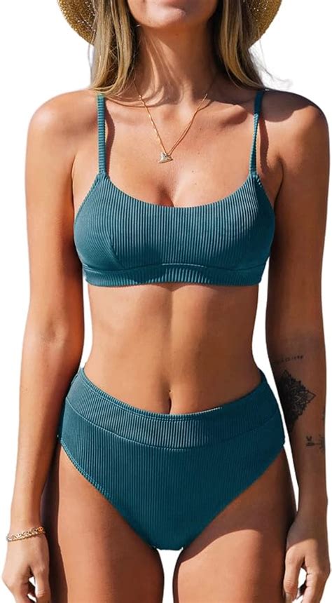 Amazon Cupshe Women S Bikini Set Two Piece Swimsuit High Waisted