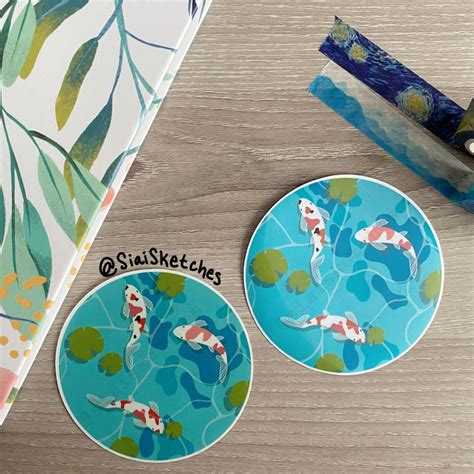 Transparent Koi Sticker Clear Koi Pond Sticker Koi Pond Etsy Clear