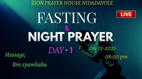 Fasting Prayer Day Zion Prayer House Nidadavole