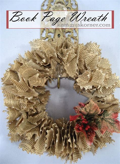 Kammys Korner Christmas Book Page Wreath
