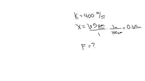 Solved A Force Of N Is Required To Compress A Spring By Cm What