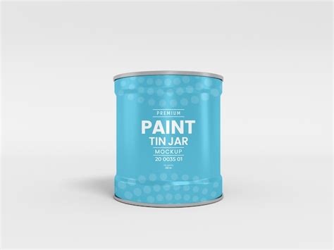 Premium Psd Metal Paint Tin Can Packaging Mockup