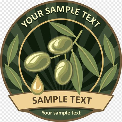 Green Background With Text Overlay Olive Oil Label Olive Oil Label