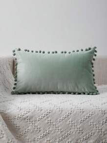 Pc Pom Pom Decor Cushion Cover Without Filler Shein Usa