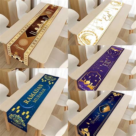 Chemin De Table D Coratif Pour Le Ramadan D Coration EID Mubarak Nappe