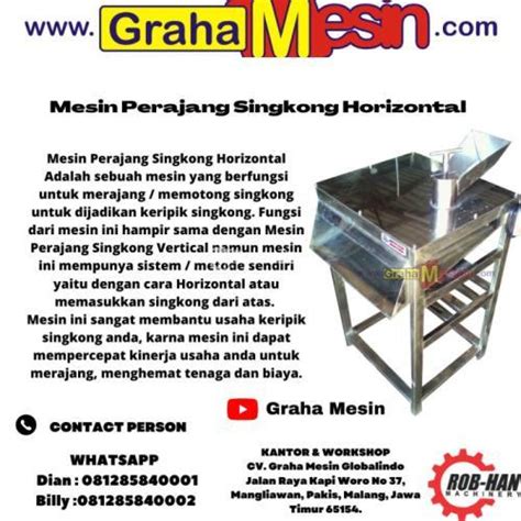 Mesin Perajang Singkong Horizontal Murah Graha Mesin Di Malang Tribun