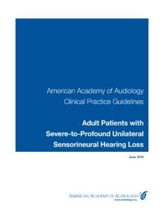 Clinical Practice Guideline Cochlear Implants Clinical Practice