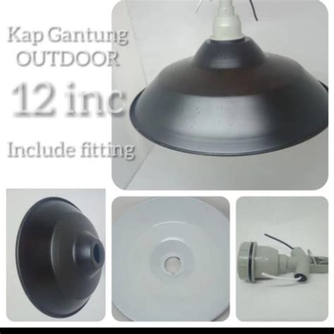 Jual Kap Lampu Gantung Wd Inci Cm Fitting E Hitam Alumunium