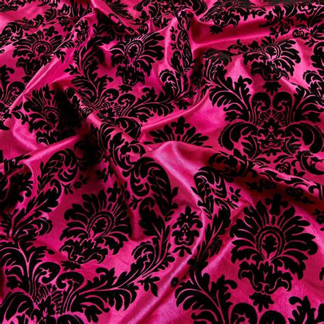 Pink And Black Damask Pattern