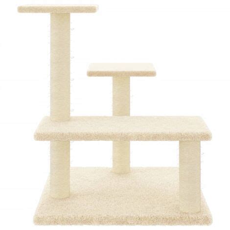 Albero Per Gatti Con Tiragraffi In Sisal Crema Cm