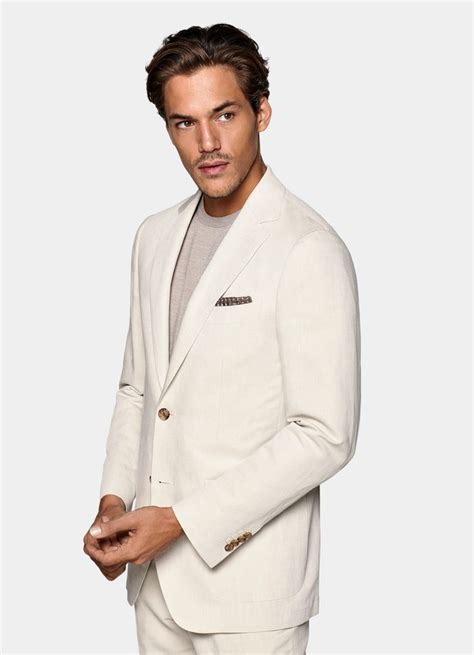 Light Brown Havana Suit In Linen Cotton SUITSUPPLY Mens Cotton Suit