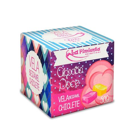 Liby Sex Shop VELA ALGODÃO DOCE BEIJÁVEL 50G SABOR CHICLETE LIBYSEXSHOP