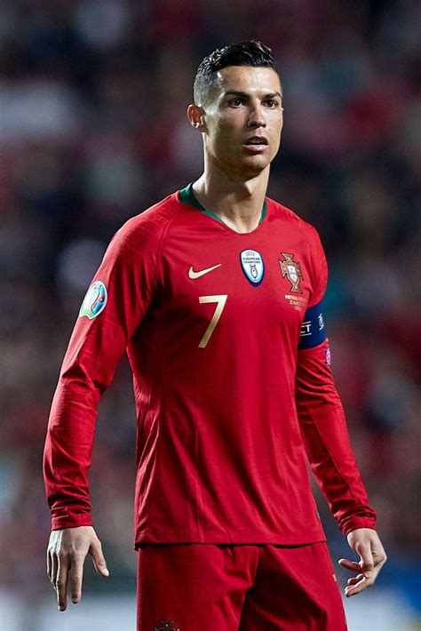 Lisbon Portugal March 22 Cristiano Ronaldo Of Portugal Looks On