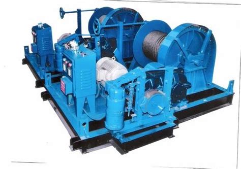 3 Ph Ac 1 Ton Electric Wire Rope Winch Machine 6 Feet 7 Feet Model