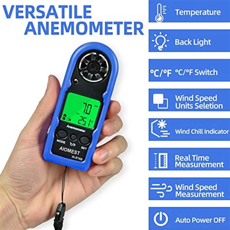 Digital Anemometer Mini Handheld Wind Speed Gauge Measuring Air Flow