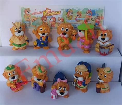 KINDER SORPRESA LEOVENTURAS Leoni Serie Completa 10pz 1 Cartina EUR