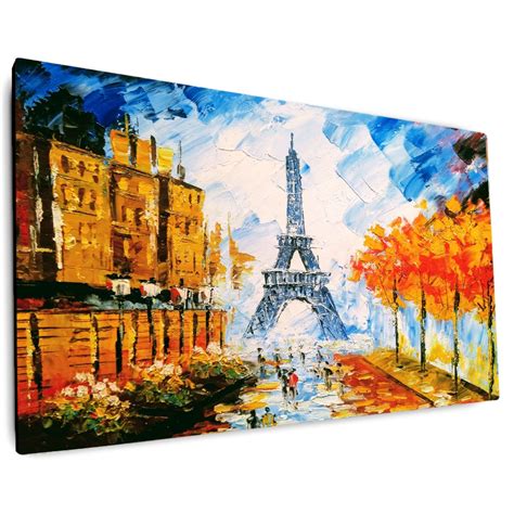 Quadro Decorativo Tela Torre Eiffel Paris Pintura Impressionista