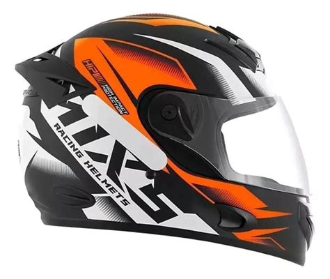 Capacete Para Moto Integral Mixs Fokker Laranja Storm Fosco Tamanho