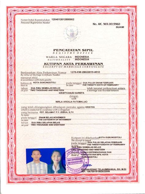 akta perkawinan