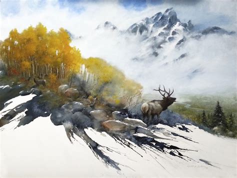 His Domain Watercolor 30x40 Wildlife Art Watercolor Artists Painting