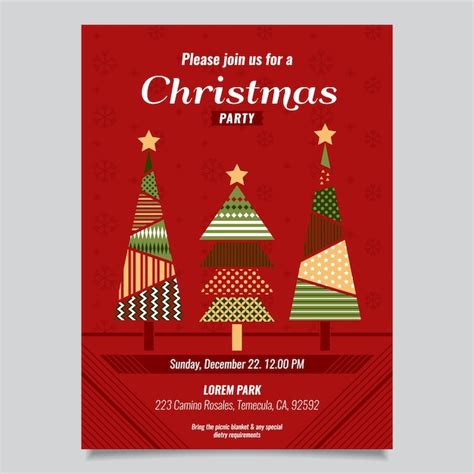 Free Vector Christmas Poster Template With Colorful Geometric Shapes